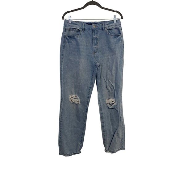 Blue Spice Denim - Blue Spice Premium Jeans Women 11 Distressed Denim Ripped Knee Light Wash Casual